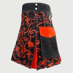 Halloween Kilt with Jack O'Lantern Pattern | Custom Hybrid Utility Kilt for Spooky Season