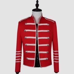 Men's British Hussar Jacket  Artillery Tunic Military Uniform