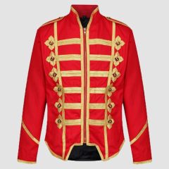 Men's Military Parade Red Marching Jacket