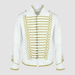 White Military Jacket with Gold Accents