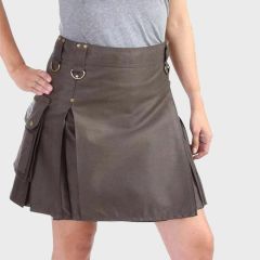 Ladies Stylish Brown Utility Kilt