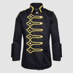 Steampunk Drummer Jacket - Black & Gold Vintage Style, Gothic Festival Wear