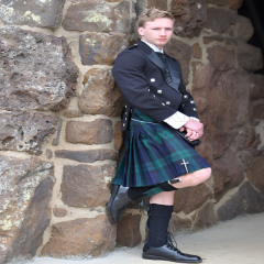 BLACK- WATCH -TARTAN -PRINCE -CHARLIE- KILT- OUTFIT
