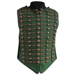 Green Vest Military with Golden Braid