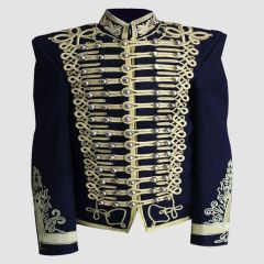 Steampunk Military Jacket - Navy Blue Wool
