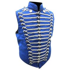 Blue Military Vest with Silver Buttons