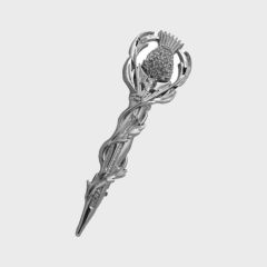 Traditional Thistle Chrome Kilt Pin
