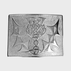 Highland Thistle Chrome Kilt Buckle