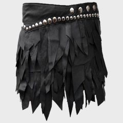Warriors Black Leather Mini Kilt
