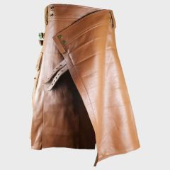 Brown Leather Utility Kilt 