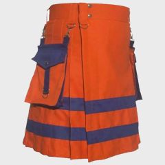 Orange & Blue Scottish Utility Kilt