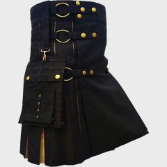 Black And Khaki Hybrid Utility Kilt
