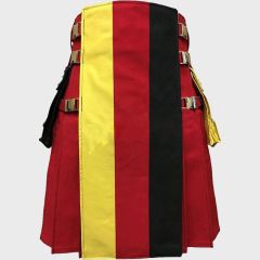 Kilt Red Canvas Utility Hiker Kilt with German Flag