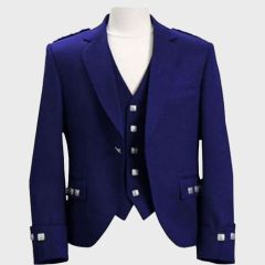Blue Argyll Jacket And Vest With Five button's