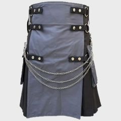 Modern Black & Gray Utility Kilt