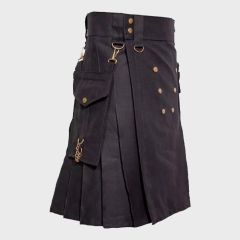Black Deluxe Utility Kilt
