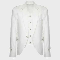 White Argyll Jacket And Vest Made To Measure