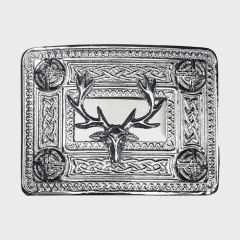 Stag Head Chrome Kilt Buckle