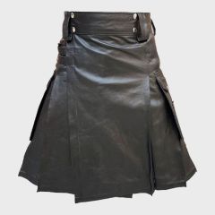 Black Leather Kilt