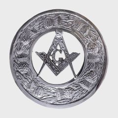Masonic Chrome Fly Plaid Brooch
