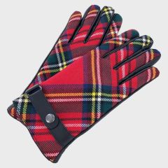 Women Leather and Tartan Gloves