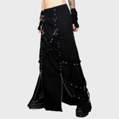 Modern Women Long Gothic Utility Kilt