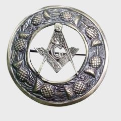 Masonic Antique Fly Plaid Brooch