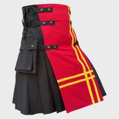 Modern Black & Red Utility Kilt