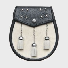 Black Leather Studded Day Semi Dress Sporran