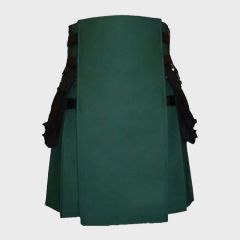 Modern Green Kilt With Black Cargo Pockets