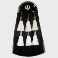 Piper Drummer White Six Tessal Black Horse Hair Sporran