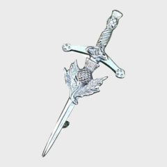 Chrome Thistle Kilt Pin