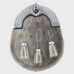 Plain Thistle Chrome Cantle Seal Skin Dress Sporran