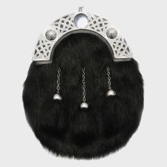 Black Synthetic Rabbit Fur Dress Sporran