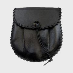 Rob Roy Style Black Leather Sporran