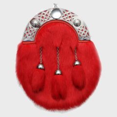 Red Synthetic Rabbit Fur Dress Sporran