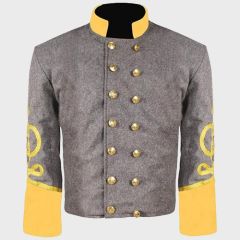 Civil War General Cavalry Grey Yellow Braid Shell Jacket