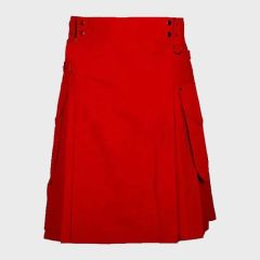 Red Utility Kilt For Men