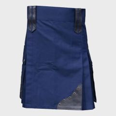 Modern Blue Utility Kilt For Men