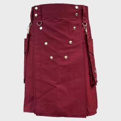 Burgundy Color Uitilty Kilt