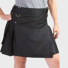 Ladies Stylish Utility Black Kilt