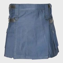 Women Navy Blue Mini Utility Kilt