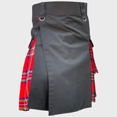 Royal Stewart With Black Cotton Hybrid Kilt