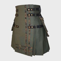  Green Cotton with Digital Camo Stripes