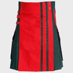 Red and Black Hybrid Kilt