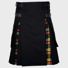 Black Cotton Buchanan Tartan Hybrid Kilt