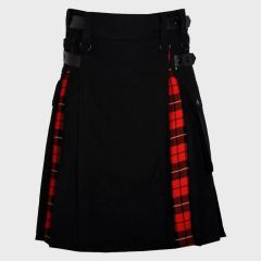Black Cotton Wallace Tartan Hybrid Kilt