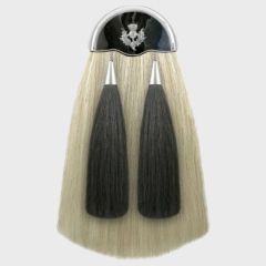 Military Thistle Badge White Horse Hair Sporran