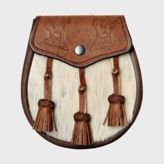 Celtic Embossed Brown Semi Dress Sporran