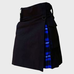 Skip to the beginning of the images gallery
Ramsay Blue Tartan & Black Cotton Hybrid Utility Kilt For Women